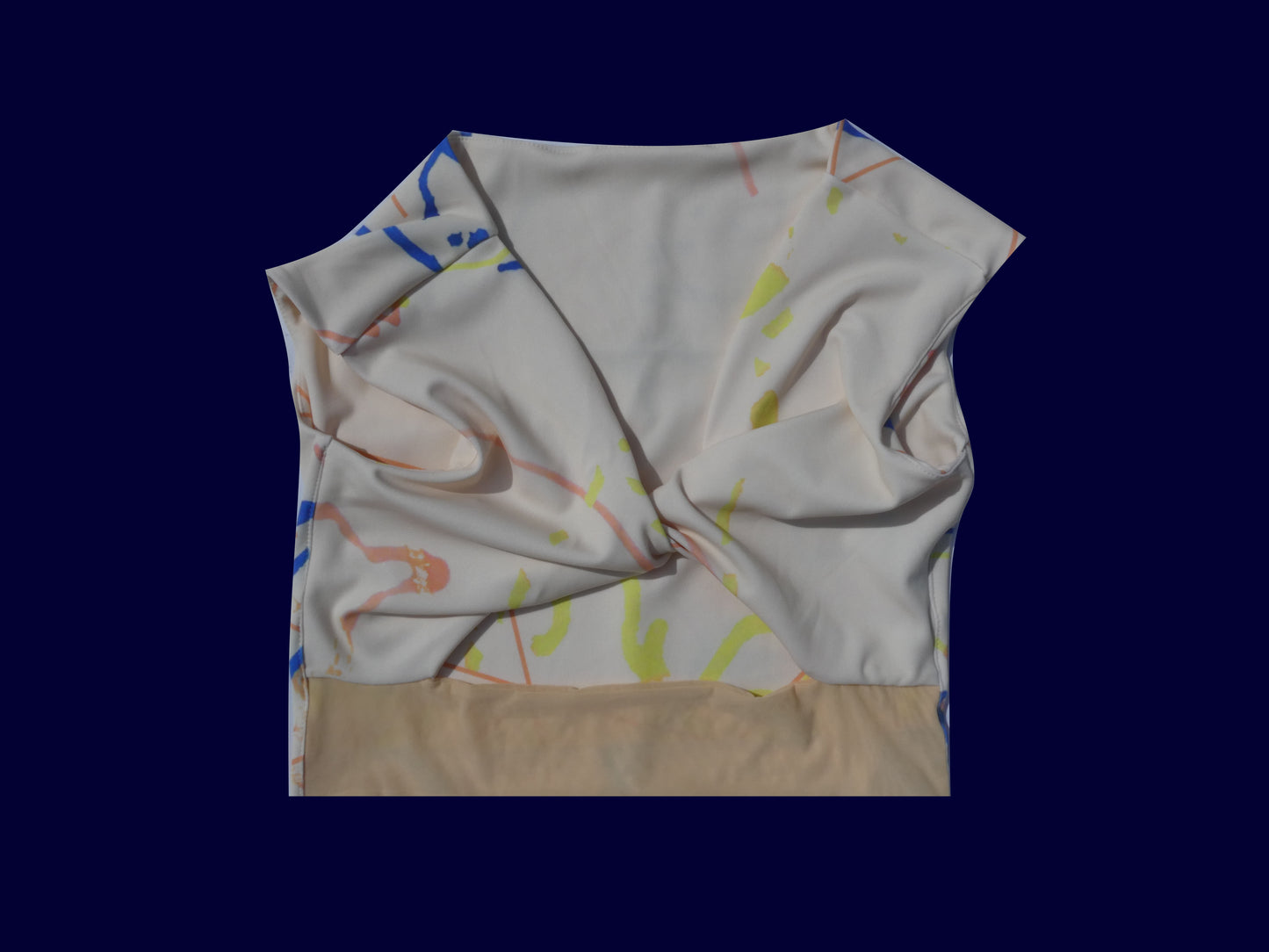 Lycra Knotted Crop in Beige