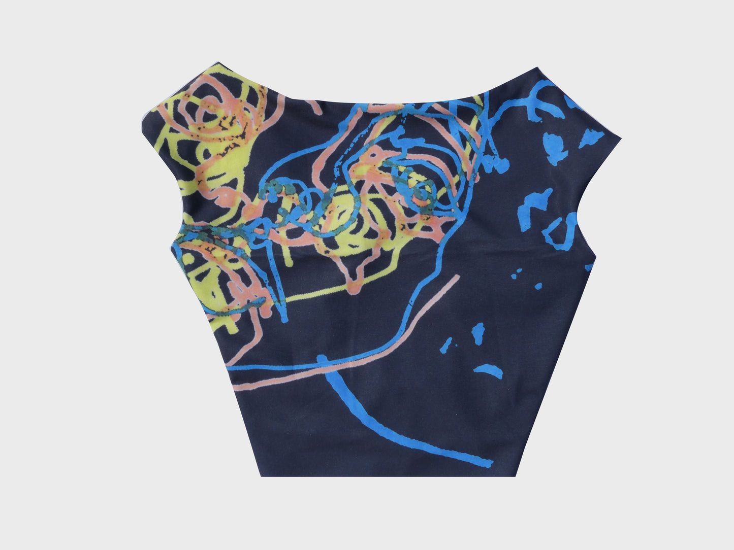Lycra Knotted Crop in Navy