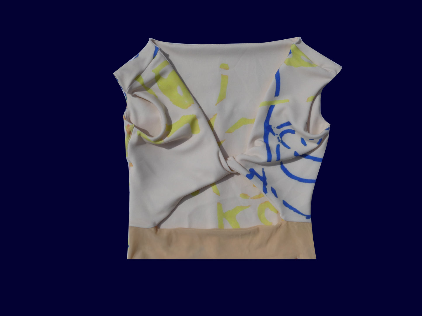 Lycra Knotted Crop in Beige